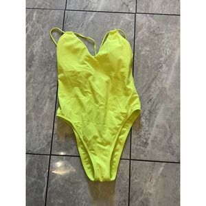Shade & Shore Neon Yellow One-Piece Swimsuit